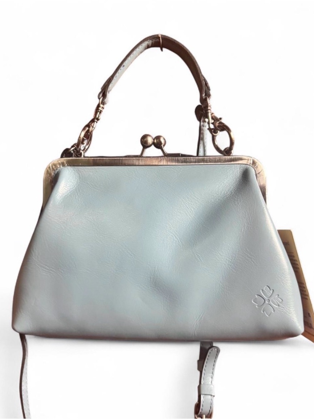 NWT Patricia Nash Light Blue Kiss-Lock Crossbody Handbag